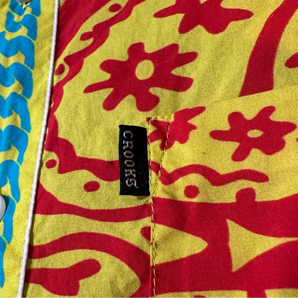 Crooks & Castles Patchwork Paisley Button Up Shirt L - Picture 3 of 10